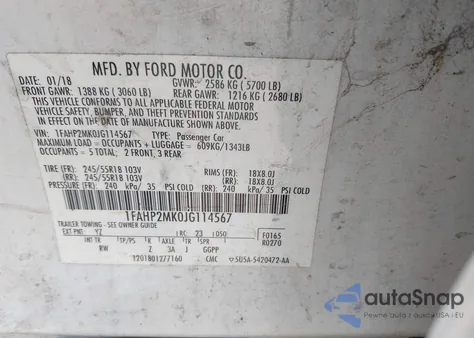 2018 Ford Police Interceptor from USA, damaged, VIN 1FAHP2MK0JG114567